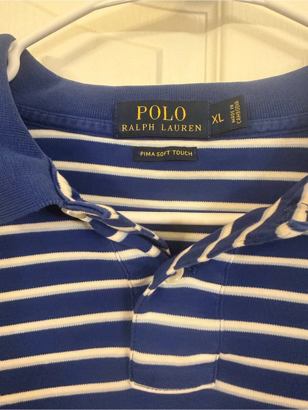 Ralph Lauren Blue & White Striped Polo Shirt